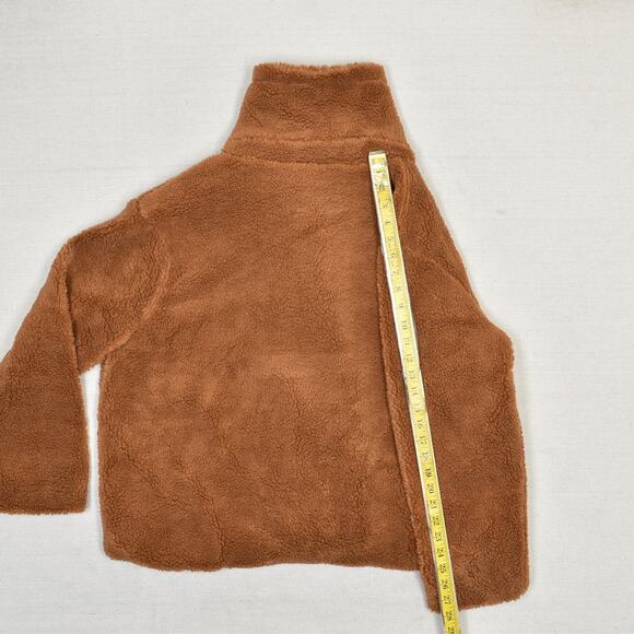 NEW Gap Women Double Breasted Coat Jacket Polyester Orange Size L Sherpa Pockets - Picture 6 of 8